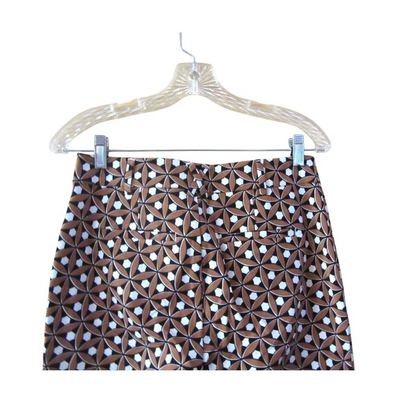 Anthropologie the Essential Collection Geometric Pants Brown/White SZ 6 - Picture 6 of 7